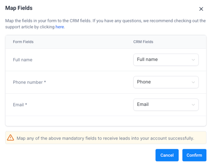 FB Form Mapping