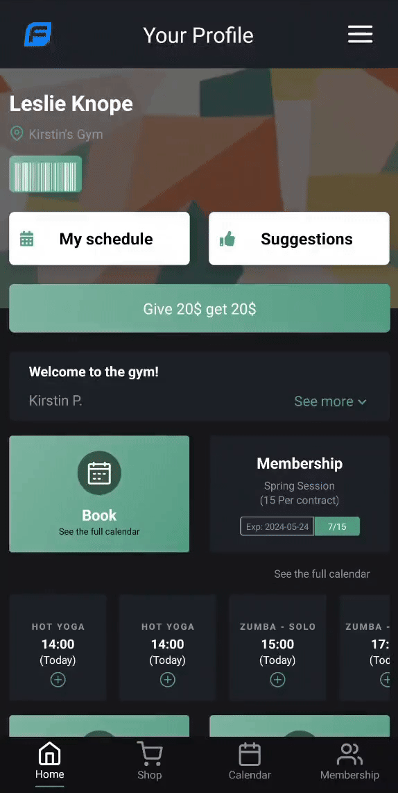 buy newmembership via app
